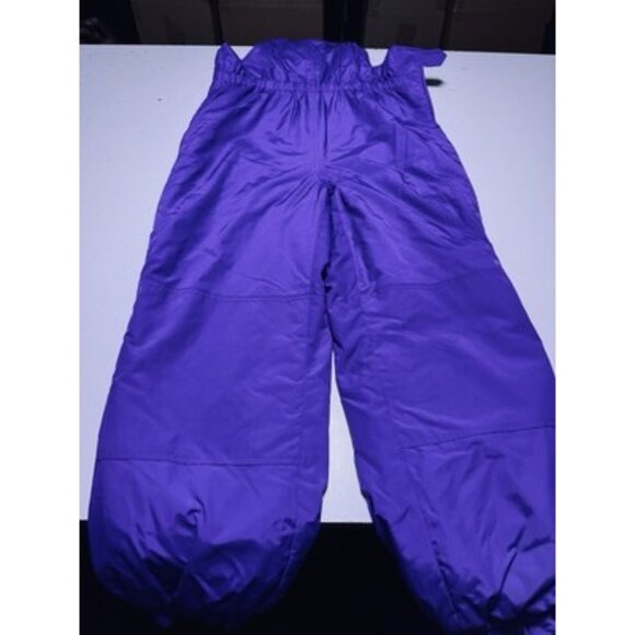 Vintage LL Bean Kids Ski Bib Snowboard Pants Thinsulate Purple Green Size 10-12 - Picture 3 of 10